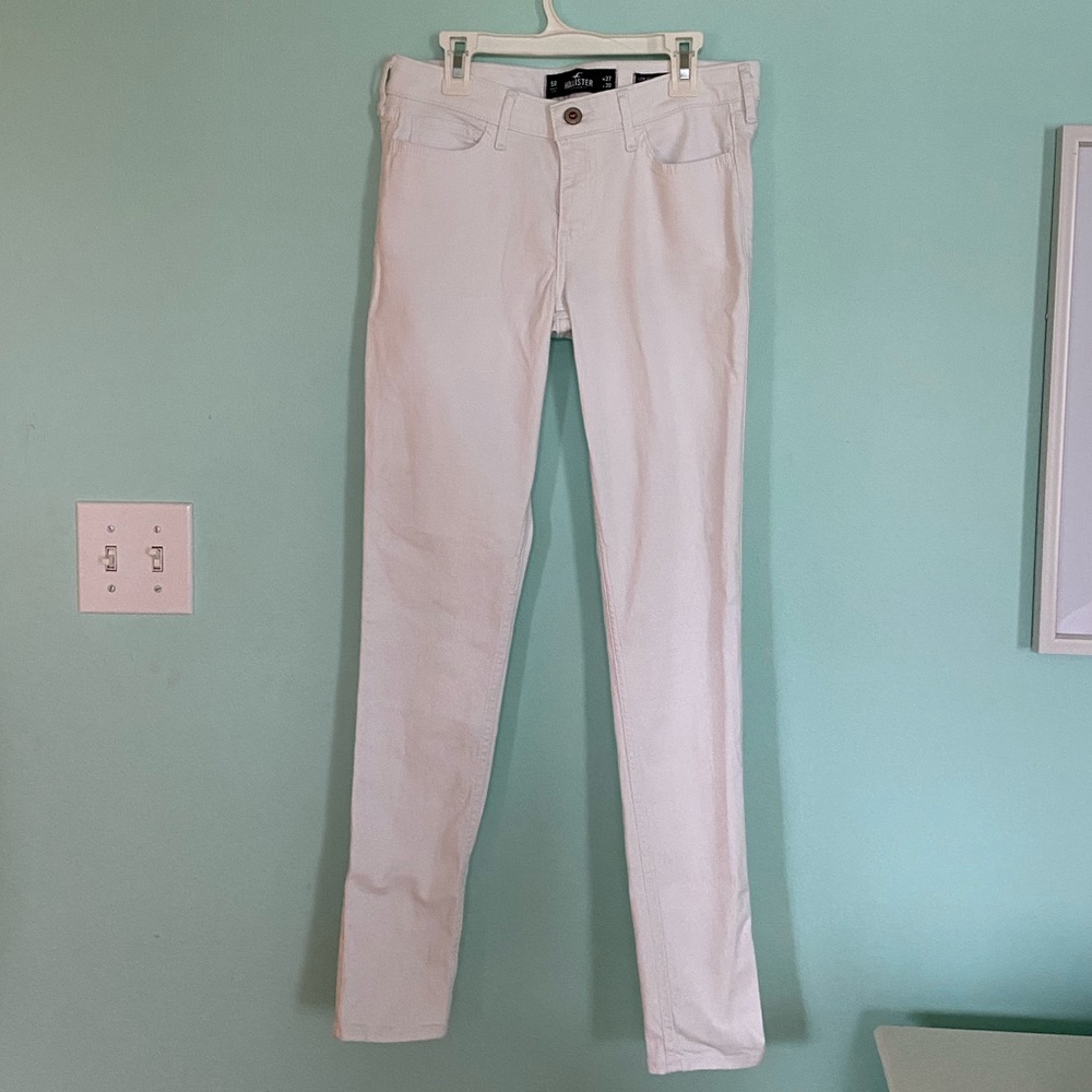 low rise white hollister jeans